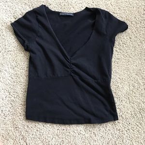 Black basic V-neck Brandy Melville top